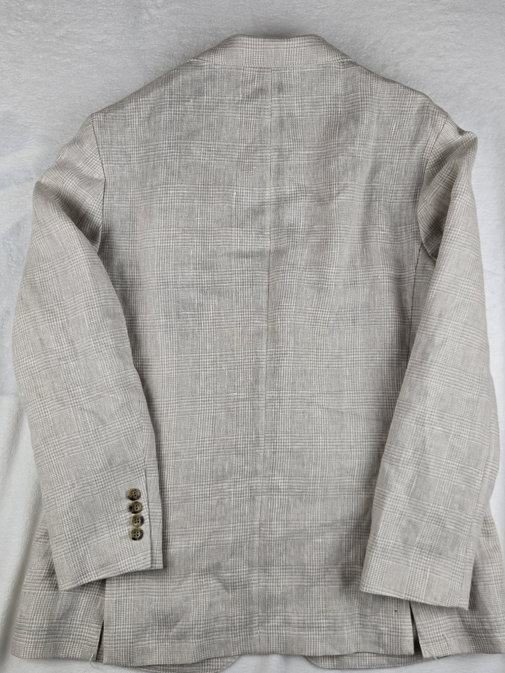 Bonobos Beige Check Two-Button Blazer Italian Linen Size 42R - Picture 12 of 13